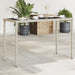 Garden Table with Glass Top Light Grey 115x54x74 Cm Poly