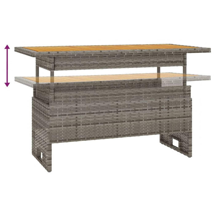 Garden Table Grey 100x50x43/63 Cm Solid Wood Acacia&poly