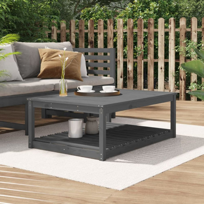 Garden Table Grey 121x82.5x45 Cm Solid Wood Pine Nxaopb