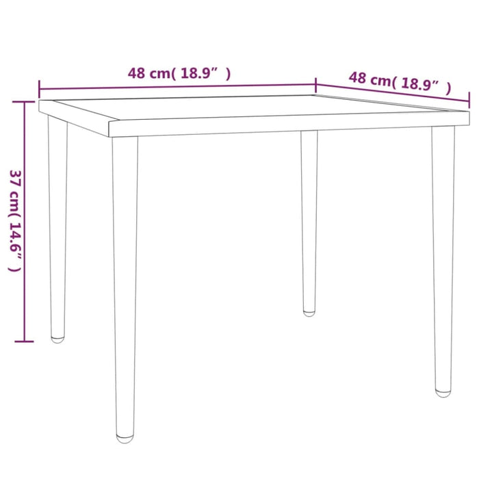 Garden Table Grey 48x48x37 Cm Steel Tlaoxp