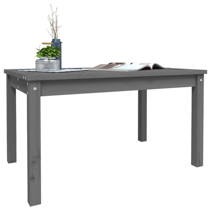 Garden Table Grey 82.5x50.5x45 Cm Solid Wood Pine Nxaoop