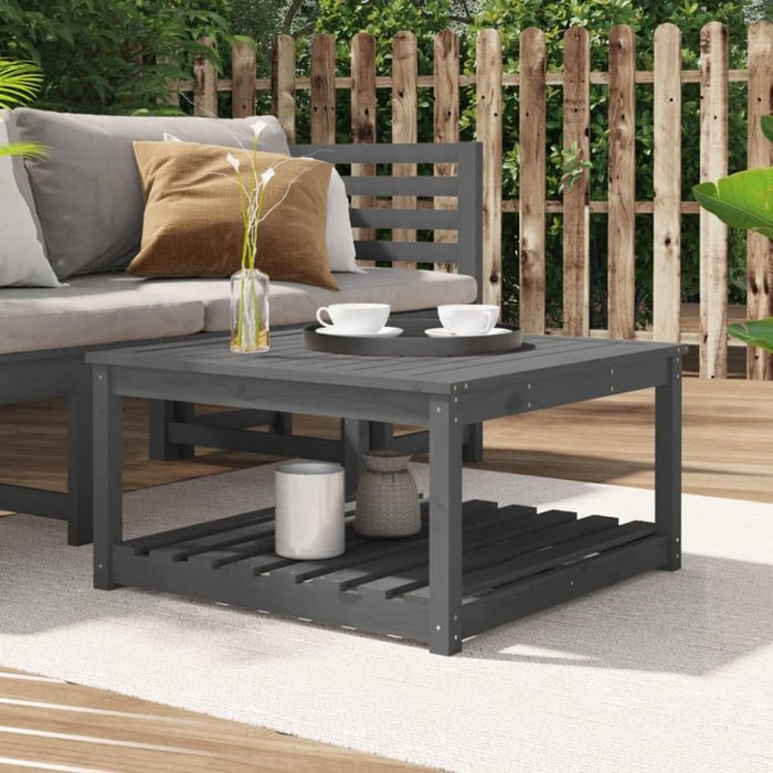 Garden Table Grey 82.5x82.5x45 Cm Solid Wood Pine Nxaoat