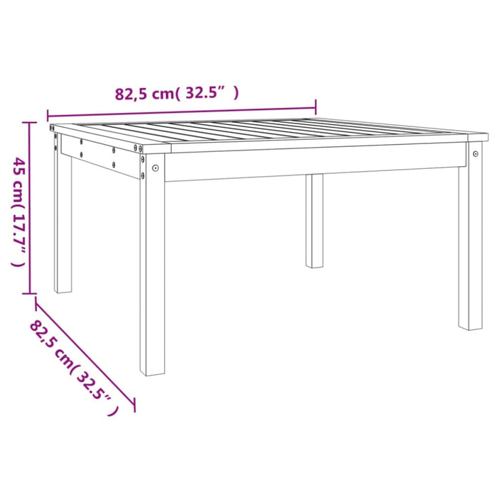 Garden Table Grey 82.5x82.5x45 Cm Solid Wood Pine Nxaoxx