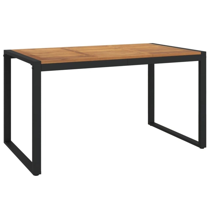 Garden Table With U-shaped Legs 140x80x75 Cm Solid Wood