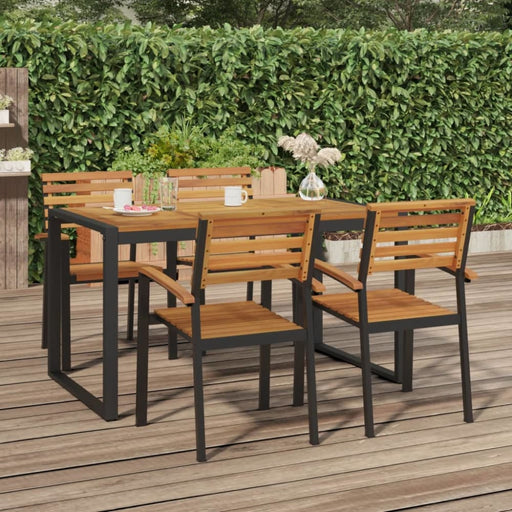 Garden Table With U-shaped Legs 140x80x75 Cm Solid Wood
