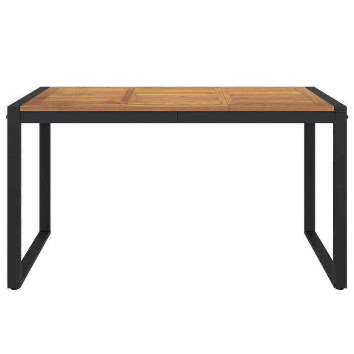 Garden Table With U-shaped Legs 140x80x75 Cm Solid Wood
