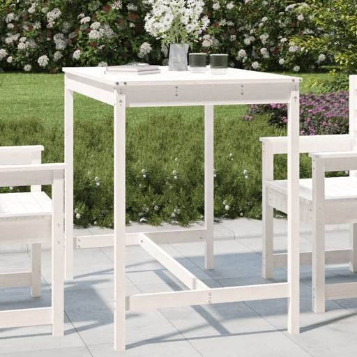 Garden Table White 121x82.5x110 Cm Solid Wood Pine Nxabnk