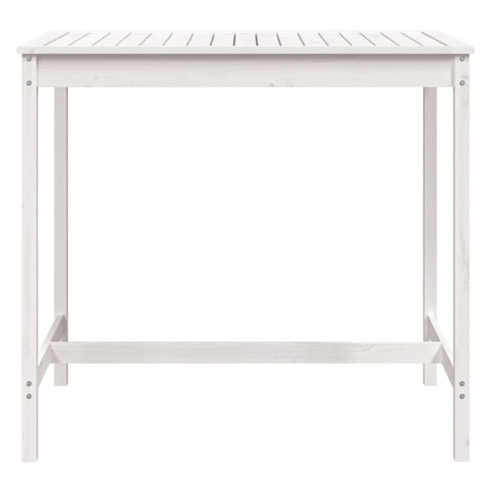 Garden Table White 121x82.5x110 Cm Solid Wood Pine Nxabnk