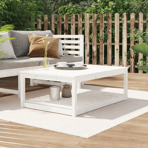 Garden Table White 121x82.5x45 Cm Solid Wood Pine Nxaoak