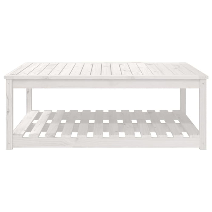 Garden Table White 121x82.5x45 Cm Solid Wood Pine Nxaoak