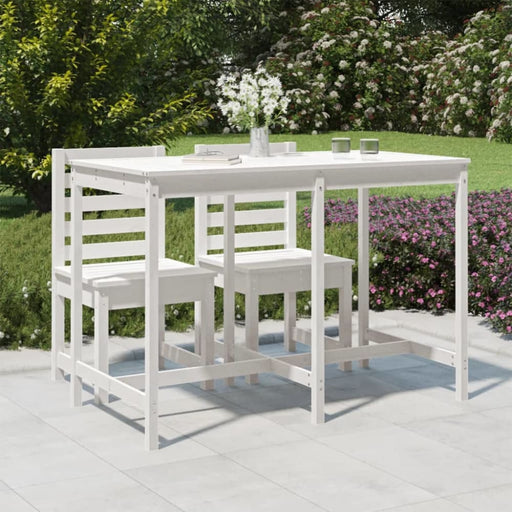 Garden Table White 159.5x82.5x110 Cm Solid Wood Pine Nxabkl