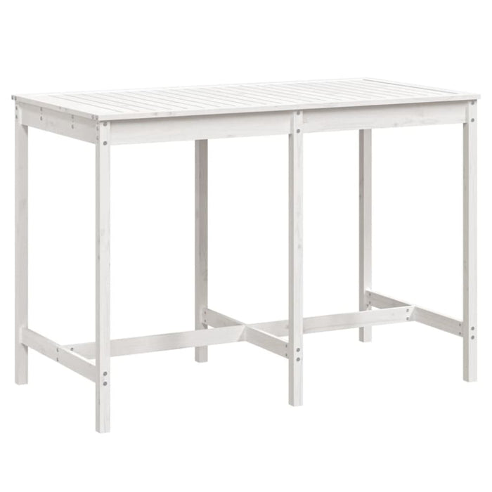 Garden Table White 159.5x82.5x110 Cm Solid Wood Pine Nxabkl