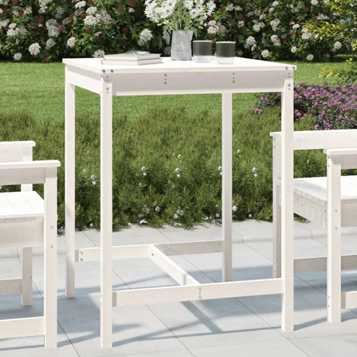 Garden Table White 82.5x82.5x110 Cm Solid Wood Pine Nxabnx