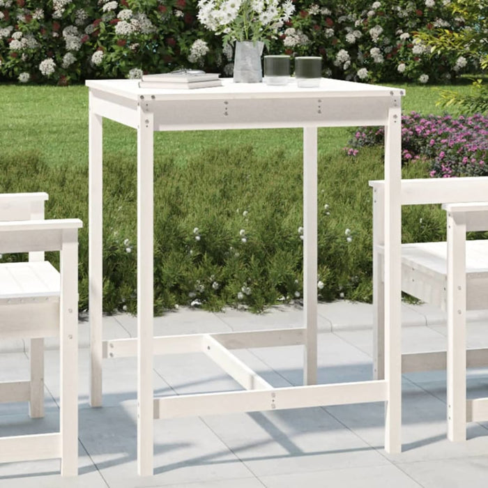 Garden Table White 82.5x82.5x110 Cm Solid Wood Pine Nxabnx