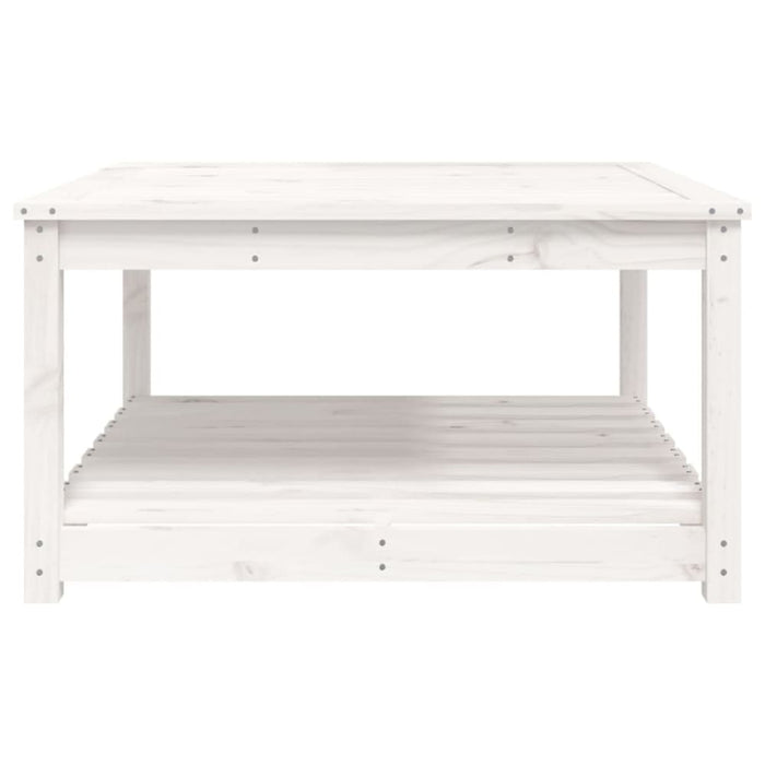 Garden Table White 82.5x82.5x45 Cm Solid Wood Pine Nxaoax