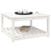 Garden Table White 82.5x82.5x45 Cm Solid Wood Pine Nxaoax