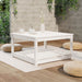 Garden Table White 82.5x82.5x45 Cm Solid Wood Pine Nxaoax