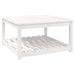 Garden Table White 82.5x82.5x45 Cm Solid Wood Pine Nxaoax