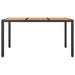 Garden Table with Wooden Top Black Poly Rattan&solid Wood