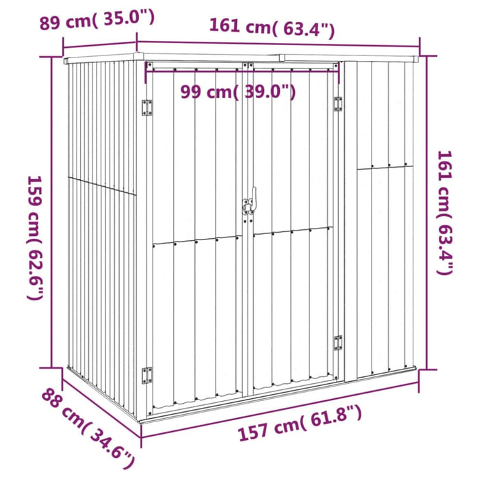 Garden Tool Shed Anthracite 161x89x161 Cm Galvanised Steel