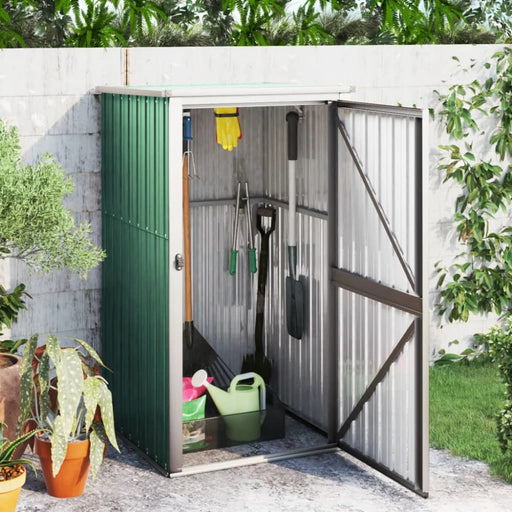 Garden Tool Shed Green 88x89x161 Cm Galvanised Steel Tolxbp