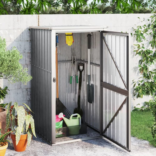 Garden Tool Shed Grey 88x89x161 Cm Galvanised Steel Tolxbl