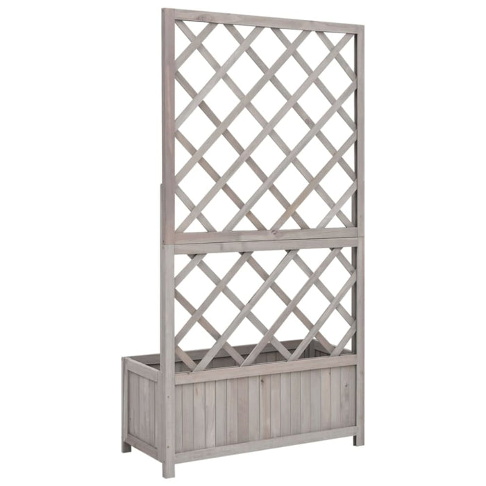Garden Trellis Planter Grey 70x30x135 Cm Solid Firwood