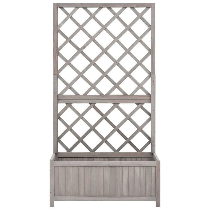 Garden Trellis Planter Grey 70x30x135 Cm Solid Firwood