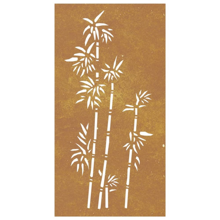 Garden Wall Decoration 105x55 Cm Corten Steel Bamboo Design