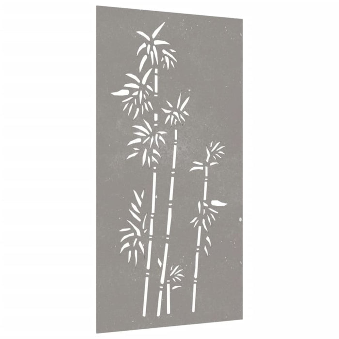 Garden Wall Decoration 105x55 Cm Corten Steel Bamboo Design