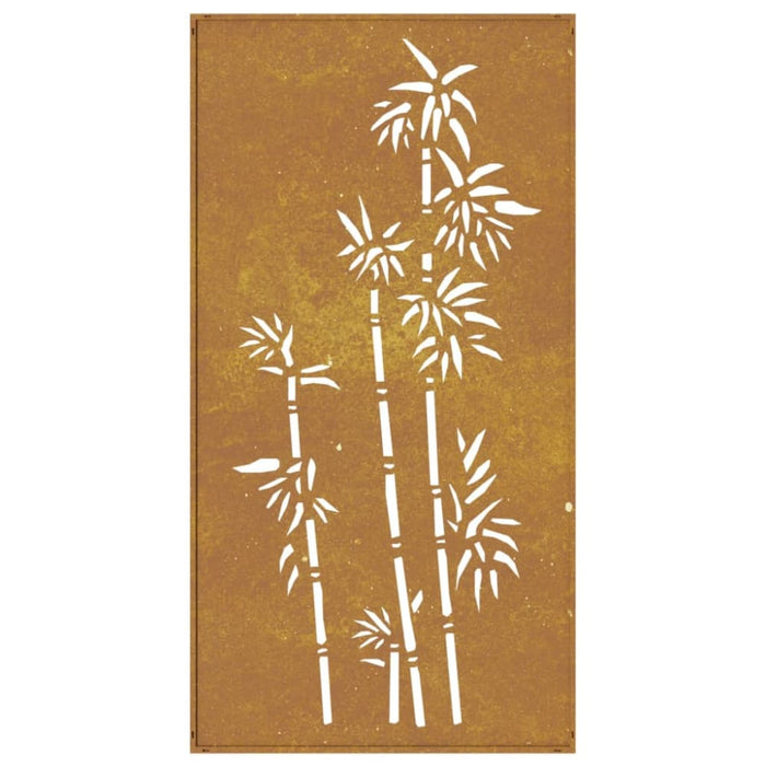 Garden Wall Decoration 105x55 Cm Corten Steel Bamboo Design