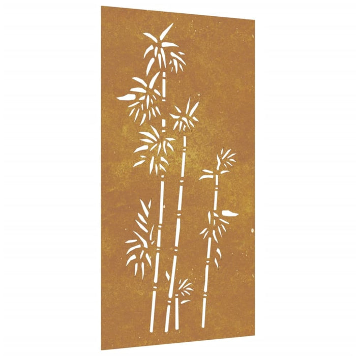 Garden Wall Decoration 105x55 Cm Corten Steel Bamboo Design