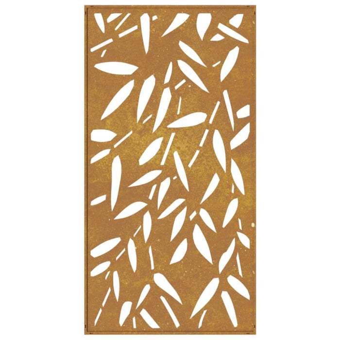Garden Wall Decoration 105x55 Cm Corten Steel Bamboo Leaf