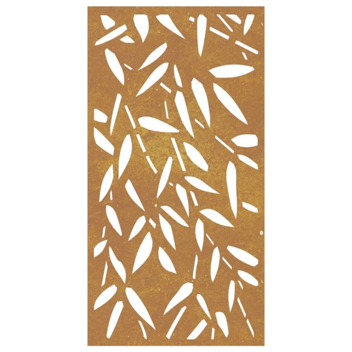 Garden Wall Decoration 105x55 Cm Corten Steel Bamboo Leaf