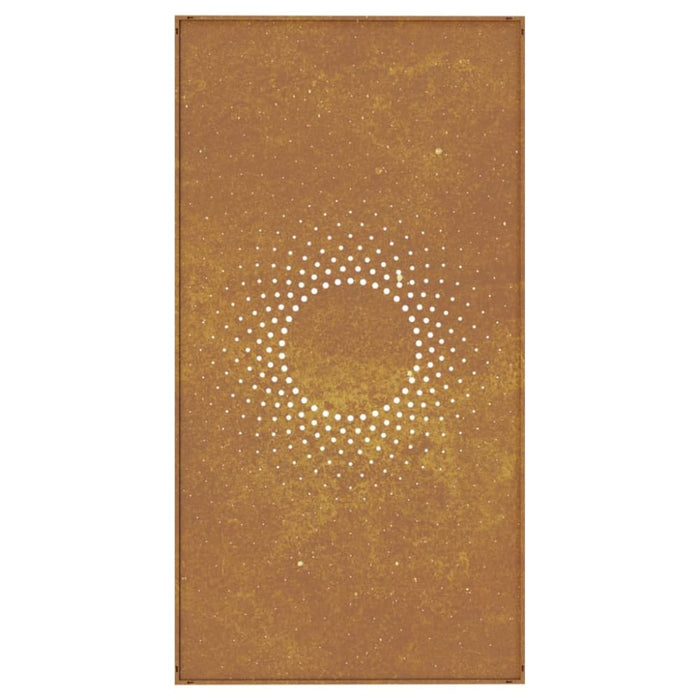 Garden Wall Decoration 105x55 Cm Corten Steel Sun Design