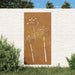 Garden Wall Decoration 105x55 Cm Corten Steel Flower Design