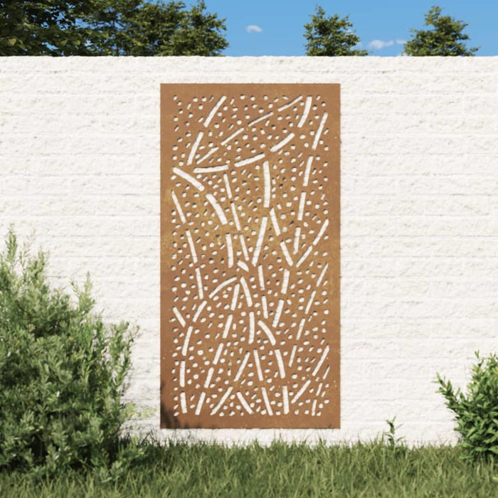 Garden Wall Decoration 105x55 Cm Corten Steel Leaf Design