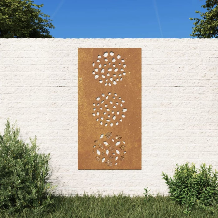 Garden Wall Decoration 105x55 Cm Corten Steel Leaf Design