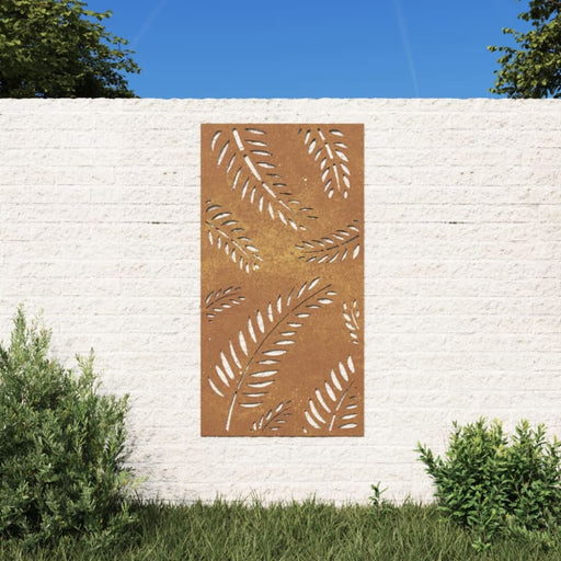 Garden Wall Decoration 105x55 Cm Corten Steel Leaf Design
