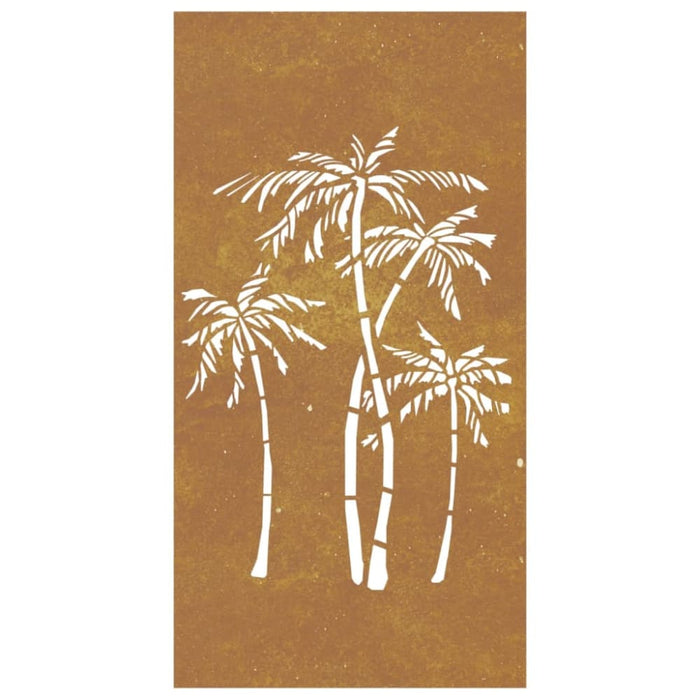Garden Wall Decoration 105x55 Cm Corten Steel Palm Tree