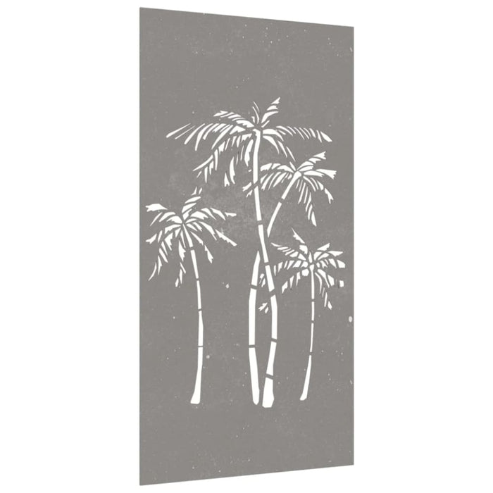 Garden Wall Decoration 105x55 Cm Corten Steel Palm Tree
