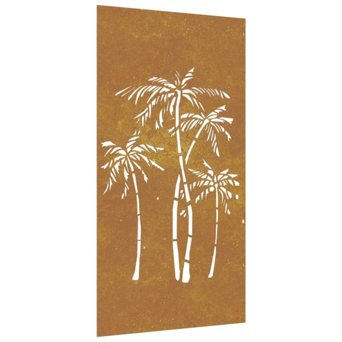 Garden Wall Decoration 105x55 Cm Corten Steel Palm Tree