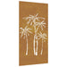 Garden Wall Decoration 105x55 Cm Corten Steel Palm Tree