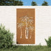 Garden Wall Decoration 105x55 Cm Corten Steel Palm Tree
