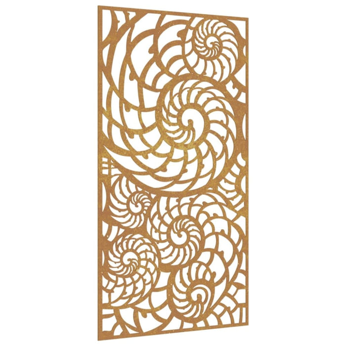 Garden Wall Decoration 105x55 Cm Corten Steel Shell Design