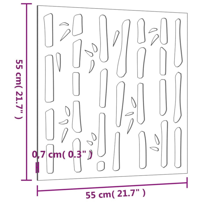 Garden Wall Decoration 55x55 Cm Corten Steel Bamboo Design