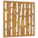 Garden Wall Decoration 55x55 Cm Corten Steel Bamboo Design