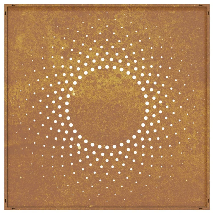 Garden Wall Decoration 55x55 Cm Corten Steel Sun Design
