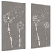 Garden Wall Decorations 2pcs 105x55cm Corten Steel Flower