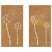Garden Wall Decorations 2pcs 105x55cm Corten Steel Flower